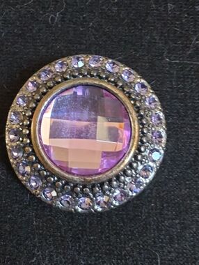 STYLE DOTS 30MM Purple Crystal Circle Statement Snap - Women Jewelry
